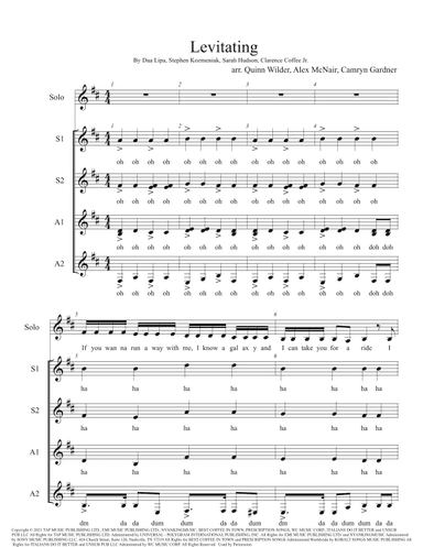 Levitating - Score Only (arr. Quinn Wilder, Alex McNair, Camryn Gardner)