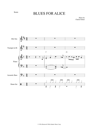 Blues For Alice (arr. The Sheet Music Library)
