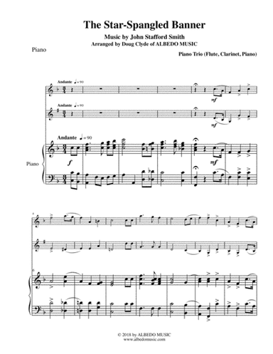 The Star-Spangled Banner for Flute, Clarinet & Piano (arr. Doug Clyde)