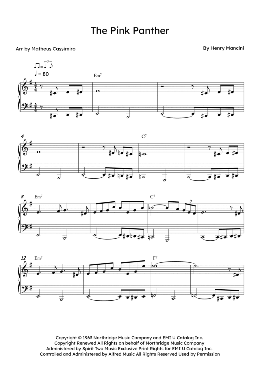 The Pink Panther (arr. Matheus Cassimiro)