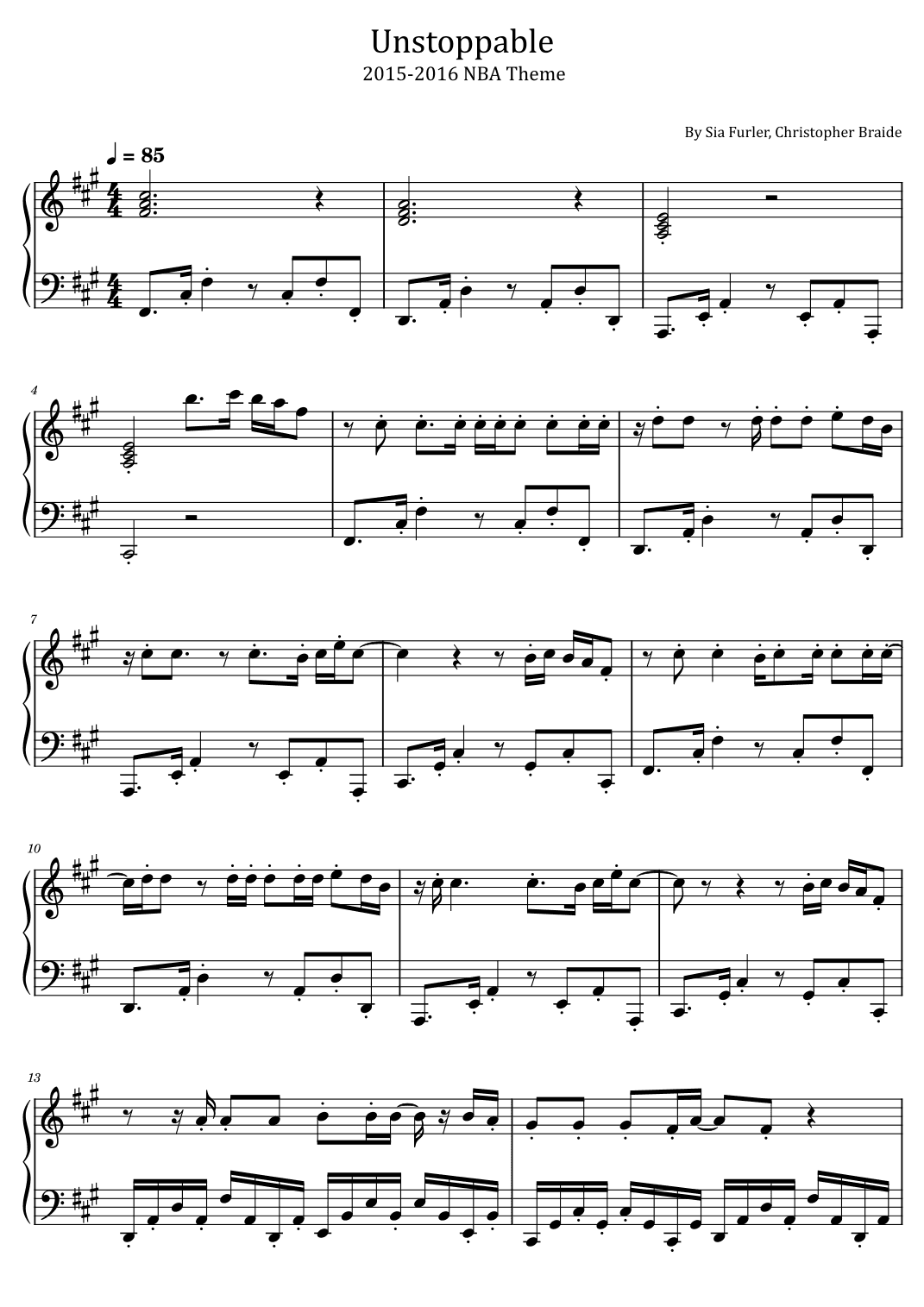 Unstoppable (arr. poon)