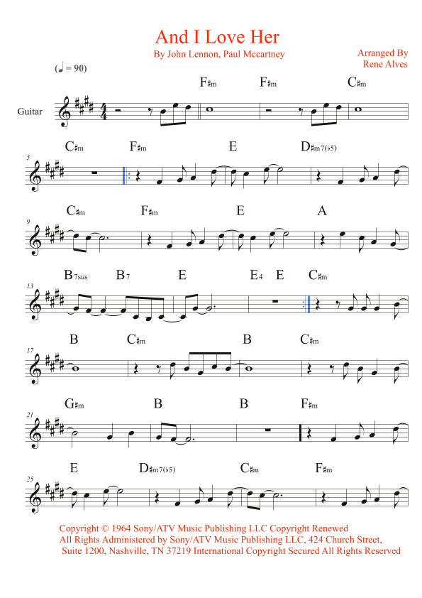 And I Love Her (arr. Rene Alves)