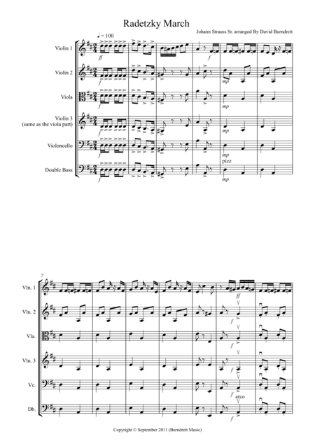 Radetzky March for String Orchestra (arr. D.Burndrett)