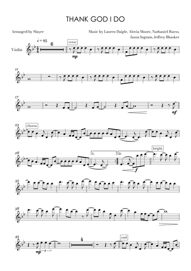 Thank God I Do (arr. Slayer)