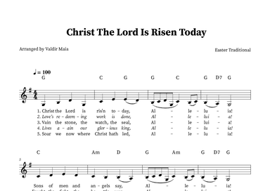 Christ The Lord Is Risen Today - G Major (arr. Valdir Maia)