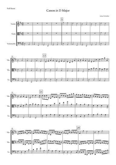 Canon in D Major (Johann Pachelbel) for String Trio (arr. Fabio Britto)