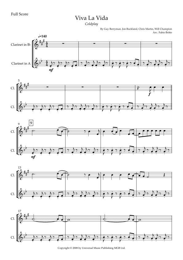Viva La Vida (arr. Fabio Britto)