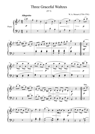 Three Graceful Waltzes (Nº 3) - for piano solo (arr. Passoni Music)