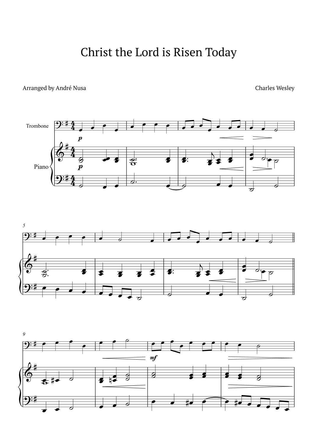 Christ the Lord is Risen Today (arr. André Nusa)