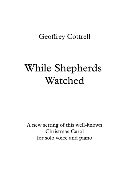While Shepherds Watched