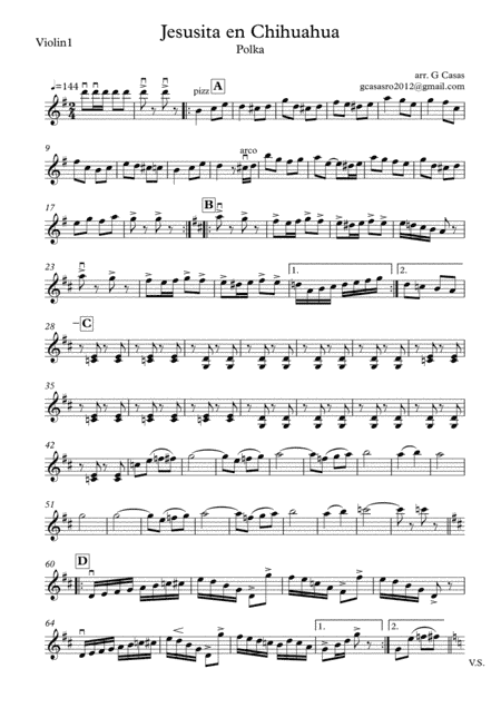 Jesusita en Chihuahua (arr. Griselda Casas)