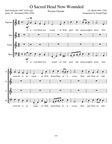 O Sacred Head Now Wounded(SATB) (arr. Joseph Pugh)
