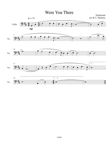 Were You There (cello solo) (arr. B. C. Dockery)
