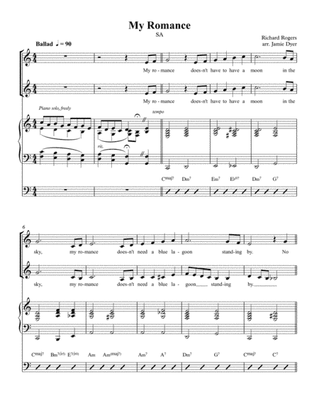 My Romance (arr. Jamie Dyer)