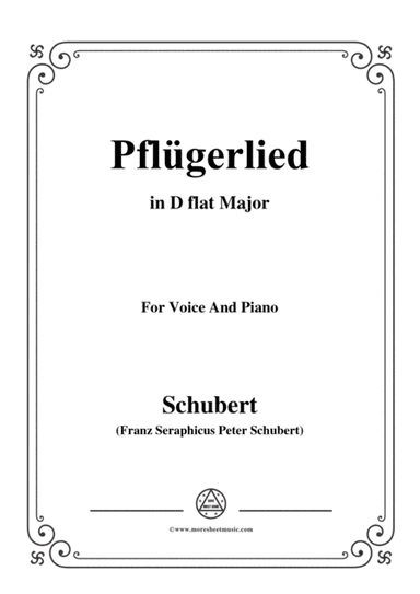 Schubert-Pflügerlied in D flat Major,for voice and piano (arr. MSM)