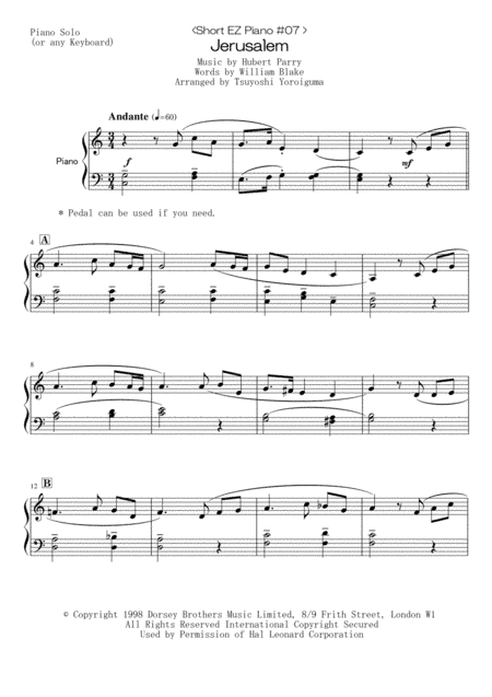 Jerusalem (arr. Tsuyoshi Yoroiguma)