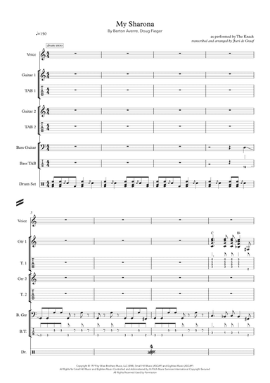 My Sharona (arr. Joeri de Graaf Muziekproducties)