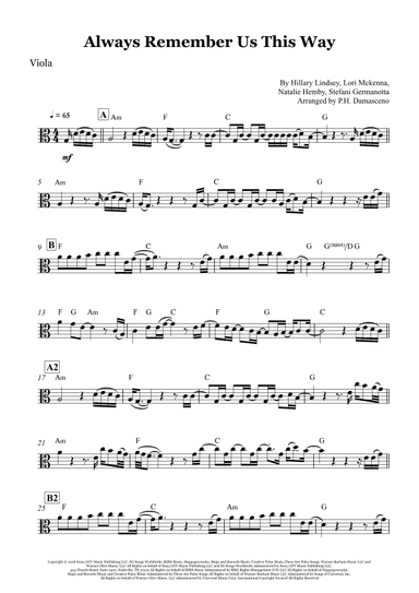 Always Remember Us This Way (arr. P.H. Damasceno)