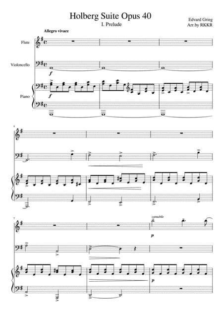 Holberg Suite opus 40  I.Prelude (arr. RKKR)