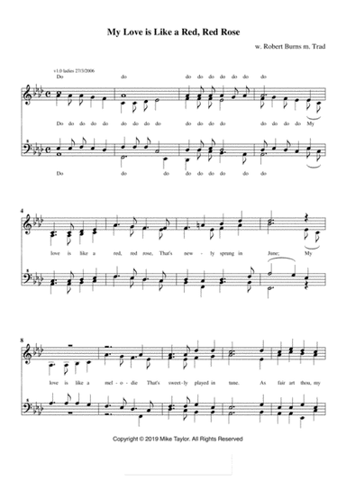 My Love is Like A  Red, Red, Rose (arr. Mike Taylor)