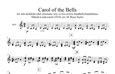 Carol of the Bells arr. for Desk Bells (arr. M. Ryan Taylor)