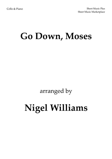 Go Down, Moses, for Cello and Piano (arr. Nigel Williams)