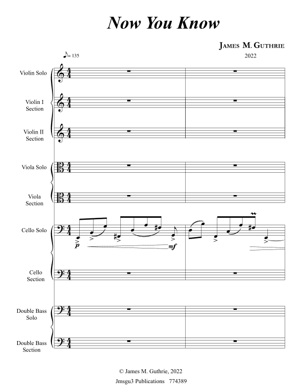 Guthrie: Now You Know for String Orchestra