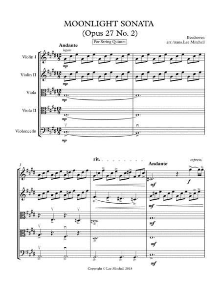 Moonlight Sonata (arr. Lee Mitchell)