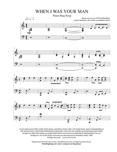 When I Was Your Man (arr. Jared Johnson)