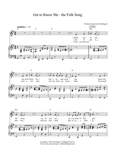 For the Immigrants (Get to Know Me)folk version
