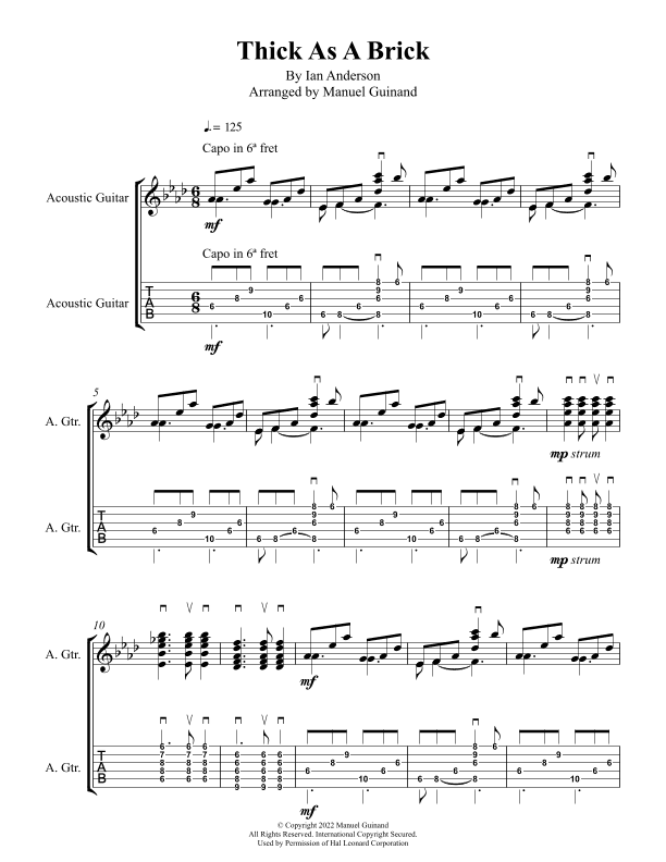 Thick As A Brick (arr. Manuel Guinand)