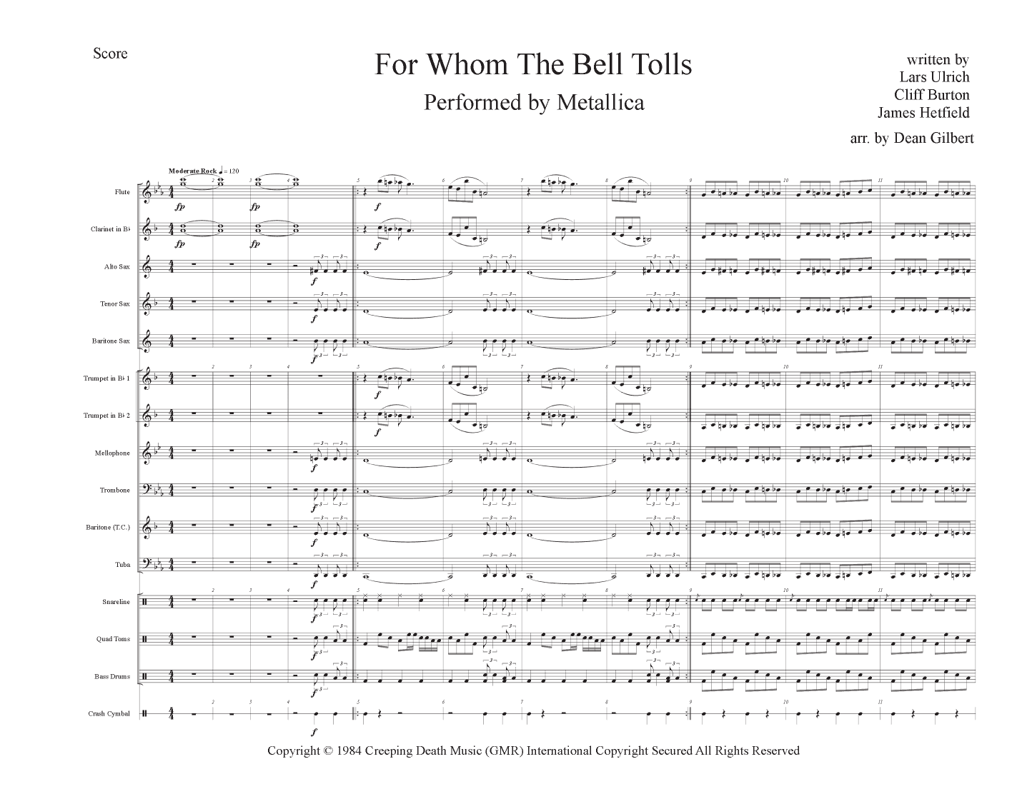 For Whom The Bell Tolls (arr. Dean Gilbert)