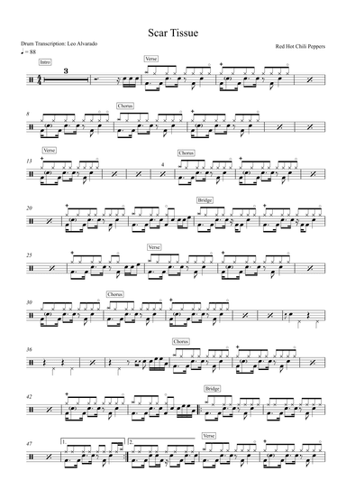 Scar Tissue (arr. Drum Transcription: Leo Alvarado)