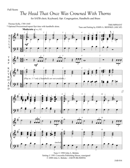 The Head That Once Was Crowned (Full Score)