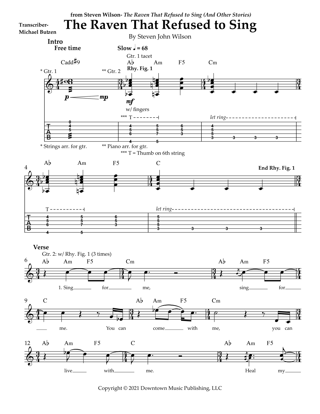 The Raven That Refused To Sing (arr. Transcriber- Michael Butzen)