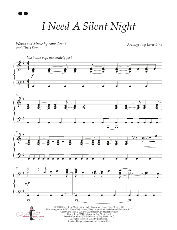 I Need A Silent Night (arr. Lorie Line)