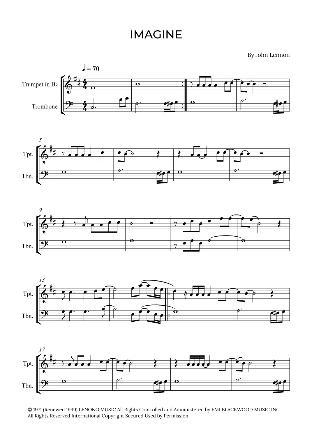Imagine (arr. Alex Nunes Rodrigues)