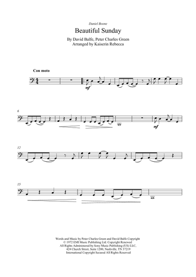 Beautiful Sunday (arr. Kaiserin Rebecca)