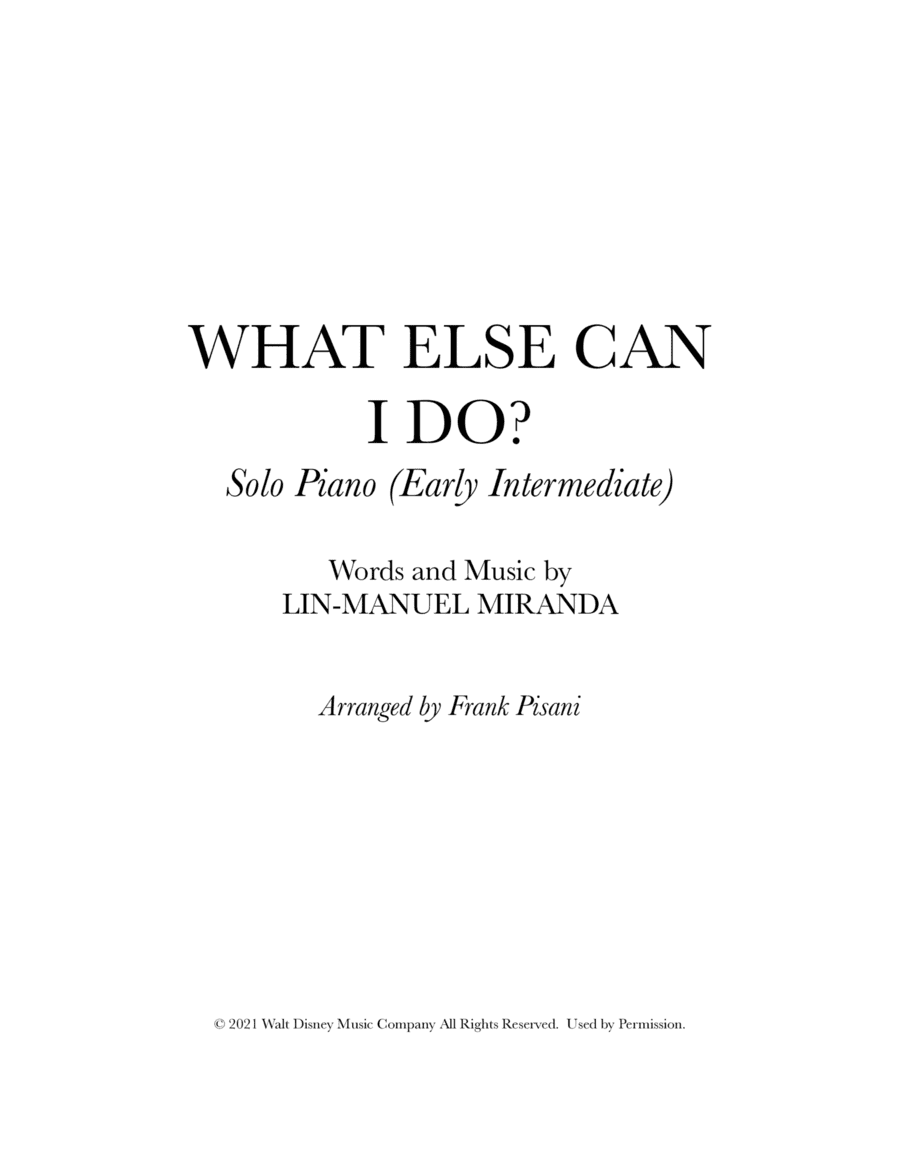 What Else Can I Do? (arr. Frank Pisani)