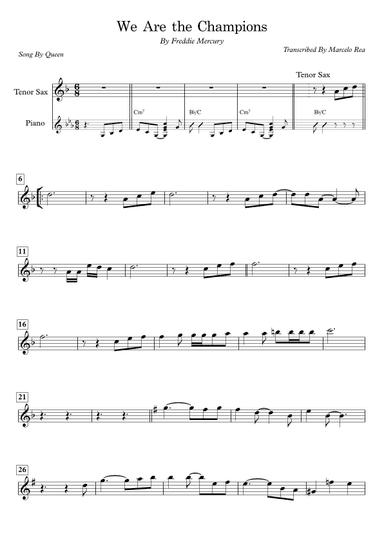 We Are The Champions (arr. Transcribed By Marcelo Rea)