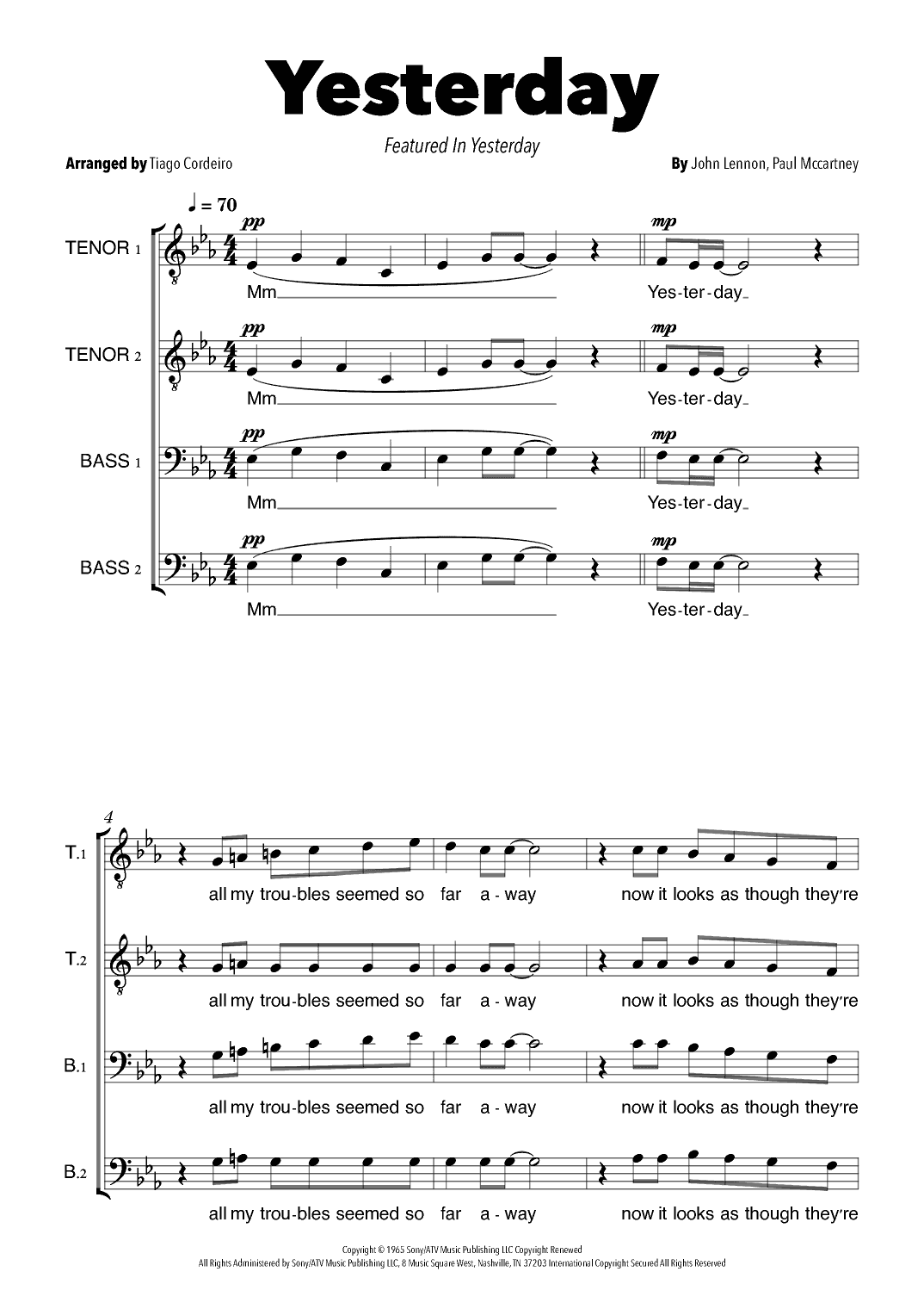 Yesterday (arr. Tiago Cordeiro)