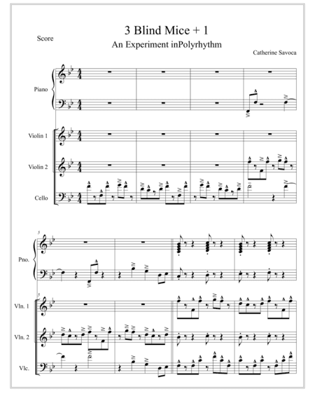 Three Blind Mice + 1 (arr. Catherine Savoca)