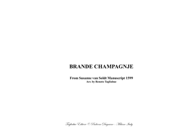 BRANDE CHAMPAGNJE - Anonimous 1599 - Arr. for Harpschord (arr. Renato Tagliabue)