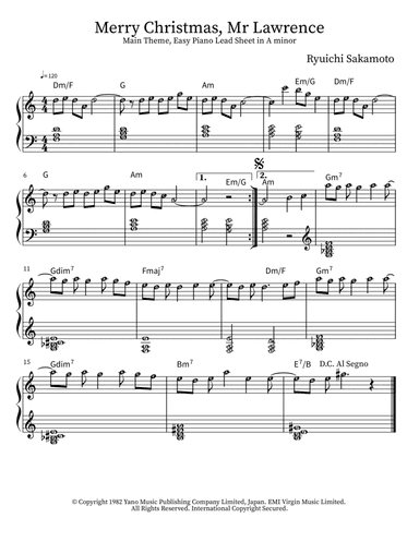 Merry Christmas, Mr. Lawrence (arr. Miles Nottage)