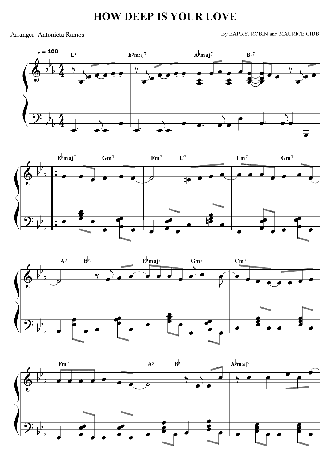 How Deep Is Your Love (arr. Antonieta Ramos Valverde)
