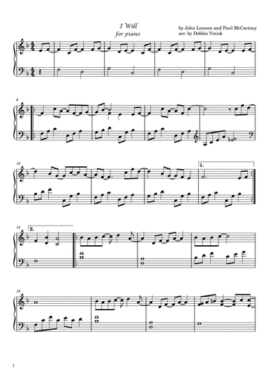 I Will (arr. Debbie Vinick)