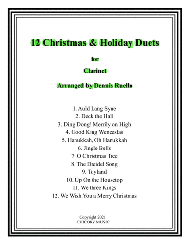 12 Christmas & Holiday Duets for Clarinet (arr. Dennis Ruello)