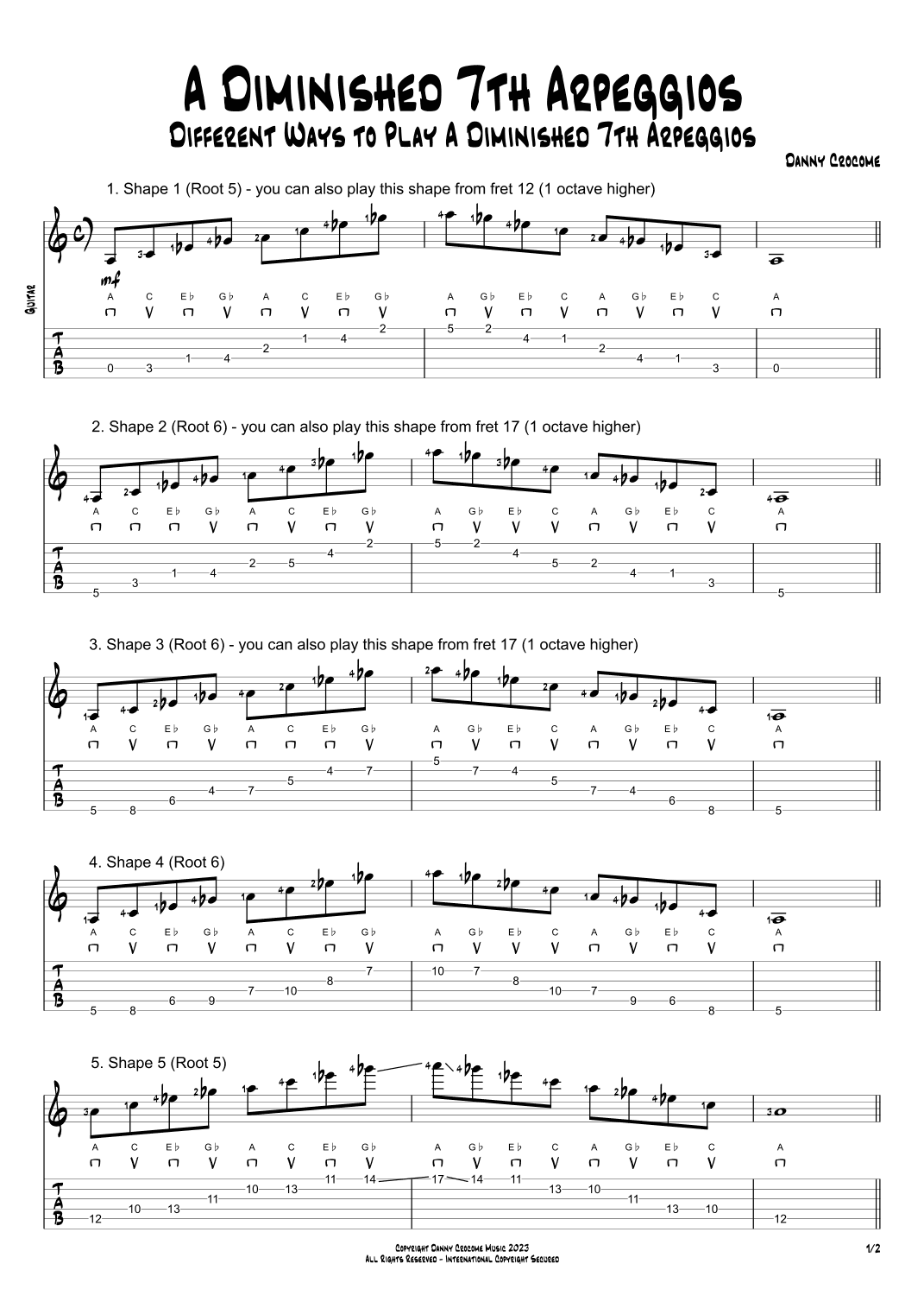 A Diminished 7th Arpeggios (5 Ways to Play)
