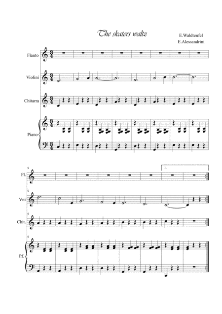 The skaters waltz . Quartet (arr. Ester Alessandrini)