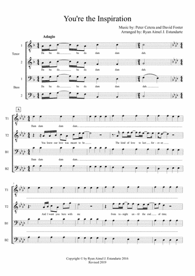 You're The Inspiration (arr. Ryan Aimel J. Estandarte)